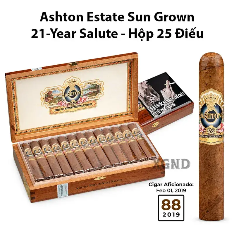 Ashton Estate Sun Grown ESG 21 Year Salute - hộp