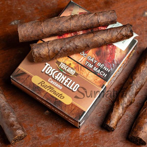Cigar Mini Toscano Toscanello Castano Raffinato - Xì Gà Sữa Ý Chính Hãng