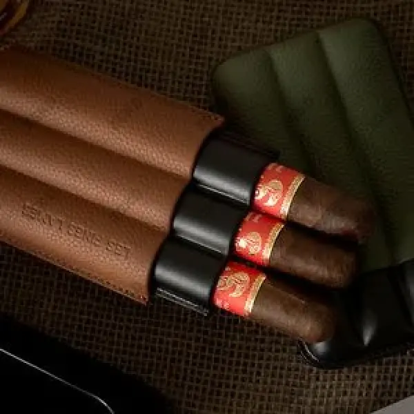 Giới thiệu Phụ Kiện Xì Gà Les Fines Lames Duo & Trio Leather Cigar Cases Cao Cấp