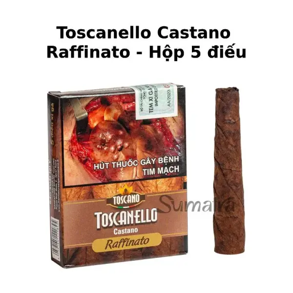 Cigar Mini Toscano Toscanello Castano Raffinato - Xì Gà Sữa Ý Chính Hãng