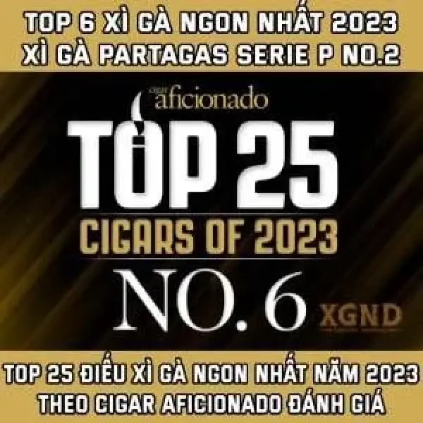 Top 25 Xì Gà Của Năm 2023 - Xì Gà Cuba Partagas Serie P No 2 Hạng 6