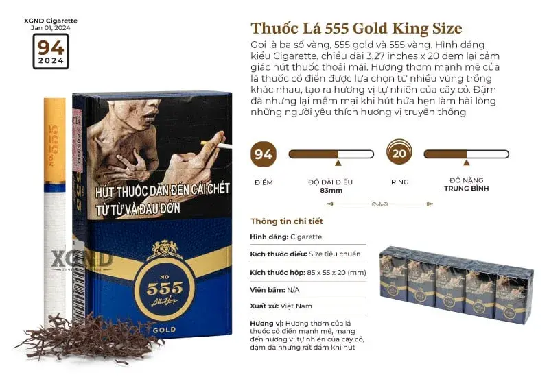 Thuốc Lá 555 Gold King Size