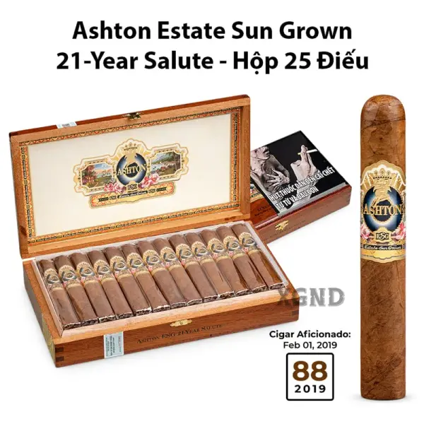 Cigar Ashton Estate Sun Grown ESG 21 Year Salute - Xì Gà Chính Hãng
