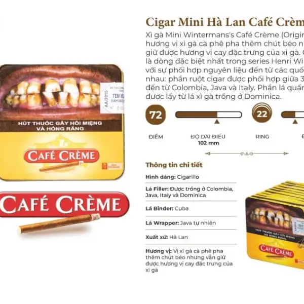 Cigar Mini Café Crème - Xì gà Mini Hà Lan Chính hãng