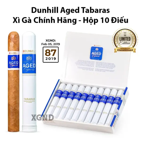 Cigar Dunhill Aged Tubed Tabaras - Hộp Xì Gà Dominica Chính Hãng
