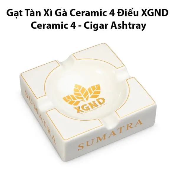 Gạt Tàn Cigar Ceramic 4 Điếu XGND – Gốm Sứ Nguyên Khối