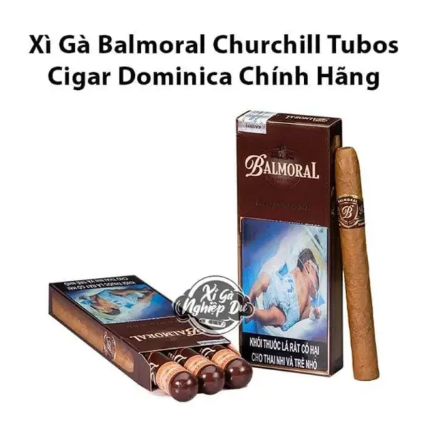 Cigar Balmoral Churchill Tubos - Xì Gà Dominica Chính hãng