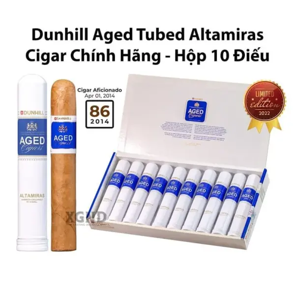 Cigar Dunhill Aged Tubed Altamiras - Hộp Xì Gà Dominica Chính Hãng
