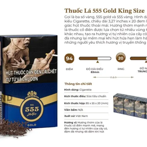 Thuốc Lá 555 Gold King Size - Thuốc Lá Chính Hãng