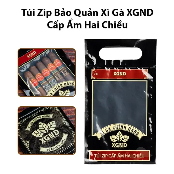 Túi Zip Cấp Ẩm Hai Chiều Xì Gà XGND - Phụ Kiện Bảo Quản Xì Gà