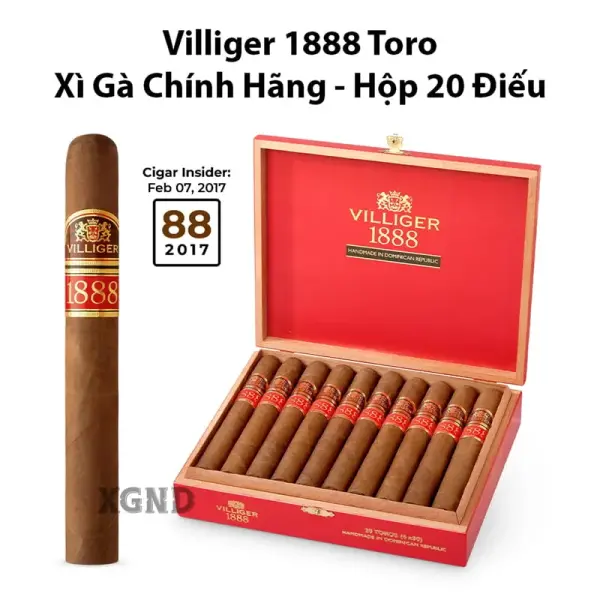 Cigar Villiger 1888 Toro - Xì Gà Dominica Chính Hãng
