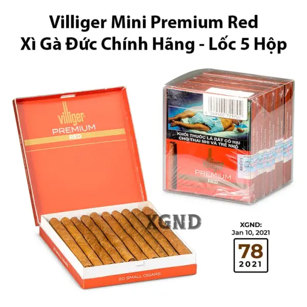 Cigar Villiger Premium Red - Xì Gà Mini Đức Chính Hãng