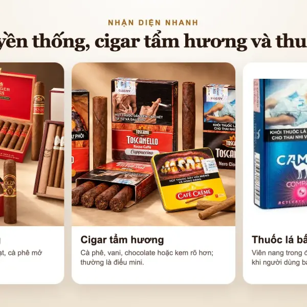 Cigar truyền thống, cigar tẩm hương hay thuốc lá bấm?