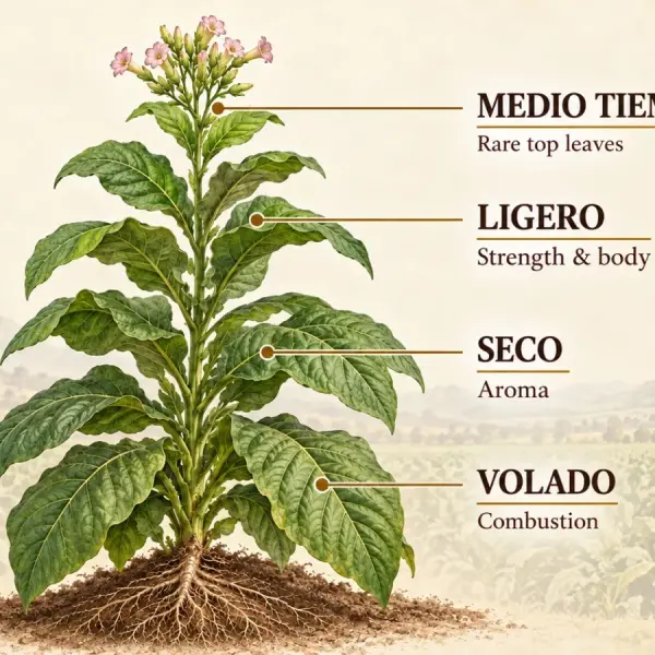 Ligero, Seco, Volado là gì? Cách đọc các tầng lá trên cây thuốc lá cigar